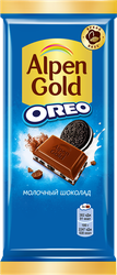 Шоколад молочный ALPEN GOLD Орео со вкусом ванили и кусочками печенья, 85г, детальное фото