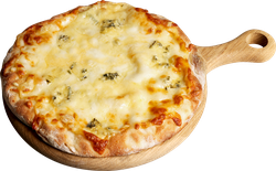 Пицца 4 сыра, 360г, крупный план