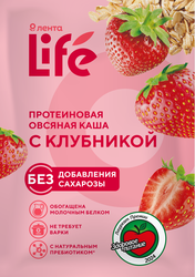 Каша овсяная протеиновая ЛЕНТА LIFE с клубникой, 40г, изображение