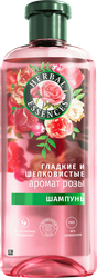 Шампунь для волос HERBAL ESSENCES Гладкие и шелковистые Роза, 350мл, крупный план