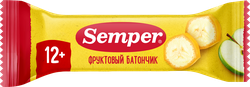 Батончик фруктовый SEMPER Яблоко и банан, с 12 месяцев, 15г, картинка