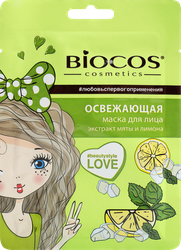 Маска тканевая BIOCOS Освежающая, 32,5г, фото