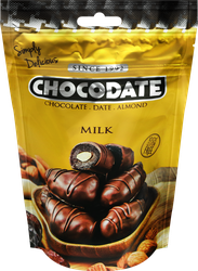 Финики CHOCODATE с миндалем в молочном шоколаде, 100г, детальное фото