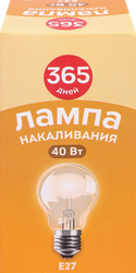 Лампа накаливания 365 ДНЕЙ Груша 40Вт, Е27 теплый свет, Арт. Б230-40-6, фотография