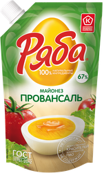 Майонез РЯБА Провансаль 67%, 192г, вид