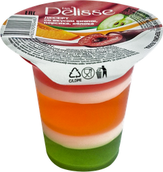 Десерт DELISSE Вишня-персик-яблоко, многослойный, без змж, 150г, фотография
