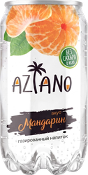 Напиток AZIANO Mandarin fruit sparkling drink со вкусом мандарина газированный, 0.35л, картинка