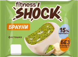 Брауни FITNESSHOCK Белый шоколад и фисташка, 50г, картинка