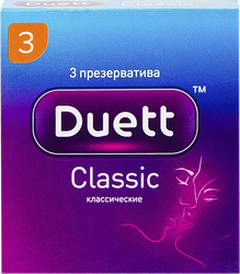 Презервативы DUETT Classic гладкие с силиконовой смазкой, 3шт, изображение