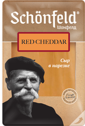 Сыр SCHONFELD ЧЕДДЕР Красный 50%, нарезка, без змж, 125г, вид
