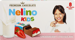 Шоколад молочный NELINO Kids с начинкой со вкусом чизкейка и клубничной начинкой, 100г, детальное фото