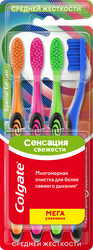 Зубная щетка COLGATE Special Edition Сенсация свежести, средней жесткости, 4шт, фотография