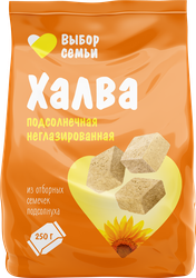 Халва подсолнечная ВЫБОР СЕМЬИ неглазированная, 250г, фото