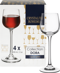 Набор рюмок для водки CRYSTALITE BOHEMIA Dora 60мл, стекло, Арт. 67037, 4шт, детальное фото