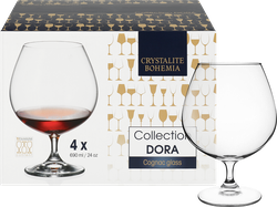 Набор бокалов для коньяка CRYSTALITE BOHEMIA Dora 690мл, стекло, Арт. 67035, 4шт, фото