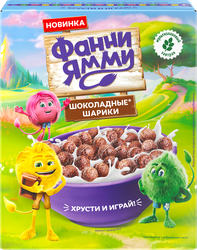 Готовый завтрак ФАННИ ЯММИ Шоколадные шарики, с какао, 200г, фотография