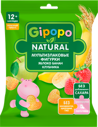 Изображение товара Снеки мультизлаковые GIPOPO Фигурки, с яблоком, бананом и клубникой, с 12 месяцев, 21г
