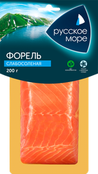 Форель слабосоленая РУССКОЕ МОРЕ филе-кусок, 200г, крупный план