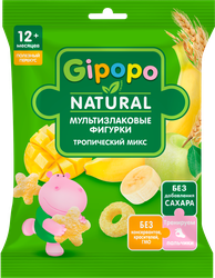 Снеки мультизлаковые GIPOPO Фигурки, Тропический микс, с 12 месяцев, 21г, фото