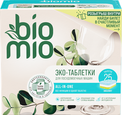 Таблетки для посудомоечной машины BIOMIO Bio-tabs Multi Эвкалипт, 25шт, фотография