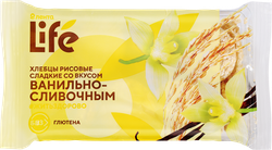 Хлебцы рисовые ЛЕНТА LIFE с ванильно-сливочным вкусом, сладкие, 80г, вид