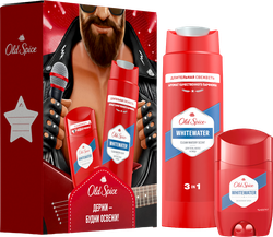 Набор подарочный OLD SPICE WhiteWater Дезодорант твердый, 50мл+Гель для душа+шампунь, 250мл, детальное фото