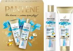 Набор подарочный женский PANTENE Шампунь для волос Pro-V Miracles, 250мл+Бальзам для волос Hydra, 160мл, крупный план