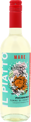 Вино IL PIATTO Pecorino Terre Д'Абруццо сортовое ординарное белое полусухое, 0.75л, детальное фото