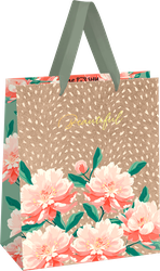 Изображение товара Пакет подарочный MESHU Flowers, фольга, крафт, 18х23х10см, Арт. 371077