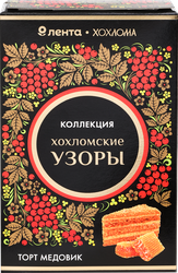 Торт ЛЕНТА Медовик Русские узоры Хохлома, 360г, вид