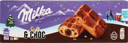 Пирожное бисквитное MILKA с шоколадной начинкой и кусочками молочного шоколада, 175г, детальное фото