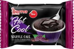 Кекс DORNA Брауни Hot & Cool с шоколадной начинкой и малиной, 70г, фото