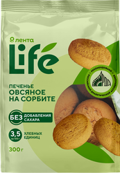 Изображение товара Печенье овсяное ЛЕНТА LIFE на сорбите, 300г