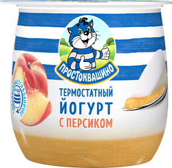 Йогурт термостатный ПРОСТОКВАШИНО с персиком 3,4%, без змж, 160г, вид