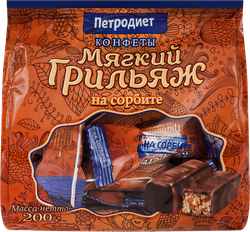 Конфеты ПЕТРОДИЕТ Мягкий грильяж, на сорбите, 200г, фото