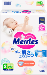 Подгузники MERRIES S 4–8кг, 70шт, вид