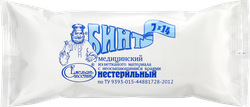 Бинт медицинский ЕМЕЛЬЯНОВСКИЙ из нетканого материала с неосыпающимися краями нестерильная, 7мх14см, крупный план