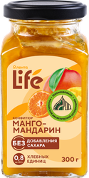 Конфитюр ЛЕНТА LIFE Манго-мандарин, без сахара, 300г, вид