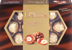 Конфеты DELISSE с молочным шоколадом и начинкой с фундуком, 125г, фотография