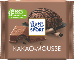 Шоколад молочный RITTER SPORT Какао-мусс с альпийским молоком и начинкой из какао, 100г, детальное фото