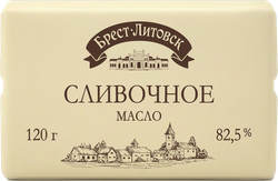 Масло сладкосливочное БРЕСТ-ЛИТОВСК Сливочное несоленое 82,5%, без змж, 120г, крупный план