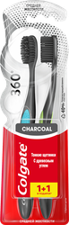 Зубная щетка COLGATE 360 Уголь, средней жесткости, 2шт, изображение