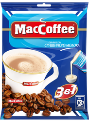 Напиток кофейный растворимый MACCOFFEE 3в1 со вкусом сгущенного молока, 200г, картинка
