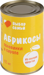 Абрикосы ВЫБОР СЕМЬИ половинки в сиропе, 425мл, картинка