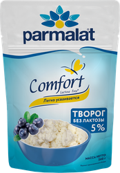 Творог рассыпчатый PARMALAT Comfort без лактозы 5%, без змж, 260г, детальное фото