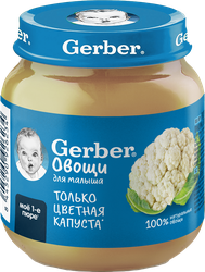 Пюре овощное GERBER Цветная капуста, с 4 месяцев, 125г, фотография