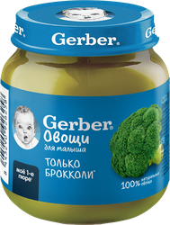 Пюре овощное GERBER Брокколи, с 4 месяцев, 125г, детальное фото