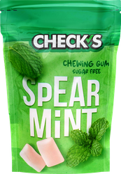 Жевательная резинка CHECKS со вкусом перечной мяты, без сахара, 34г, фото