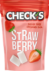 Жевательная резинка CHECKS со вкусом клубники, без сахара, 34г, детальное фото