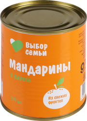Мандарины ВЫБОР СЕМЬИ в сиропе, 314мл, вид